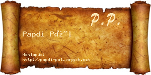 Papdi Pál névjegykártya